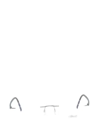 Silhouette Rimless Rectangle Glasses In Gray