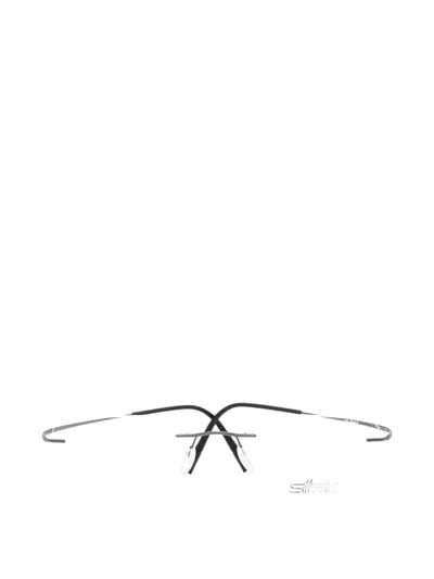 Silhouette Rimless Rectangle Glasses In Silver