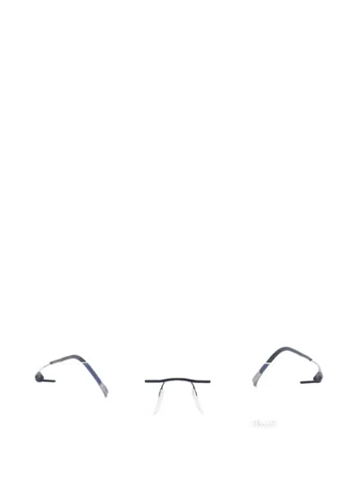 Silhouette Rimless Rectangle-frame Glasses In Blue