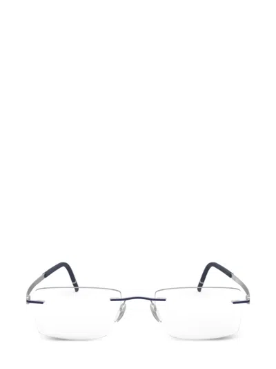 Silhouette Rimless Rectangle-frame Glasses In Silver
