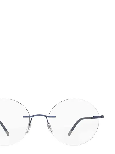 Silhouette Rimless Round-frame Glasses In Blue