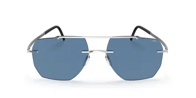 Silhouette Rincon Senza Montatura 8746/75 7010 Occhiali Da Sole Argentati Per Uomo In Silver