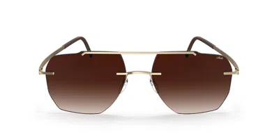 Silhouette Rincon Senza Montatura 8746/75 7620 Occhiali Da Sole Oro Per Uomo In Gold