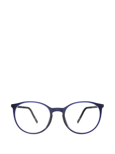 Silhouette Round-frame Glasses In Blue