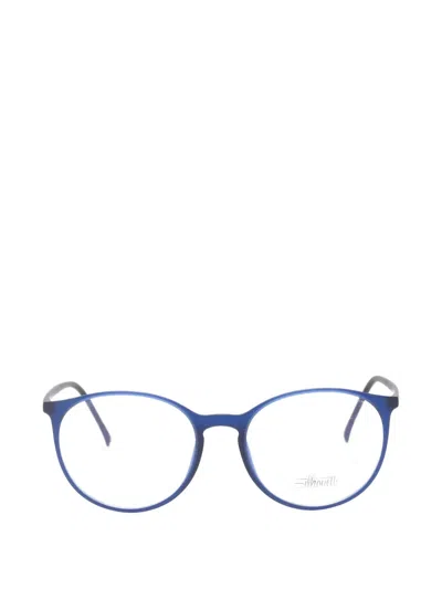Silhouette Round-frame Glasses In Blue