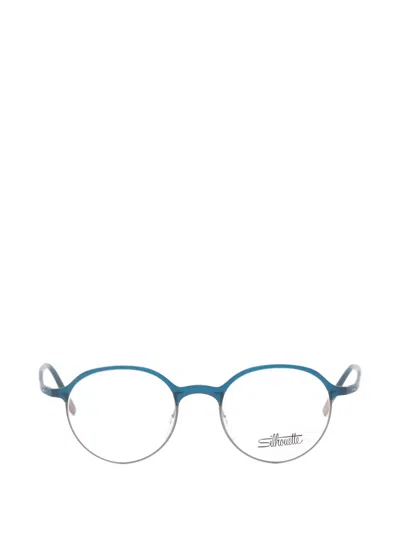 Silhouette Round-frame Glasses In Blue