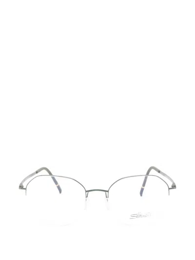 Silhouette Round-frame Glasses In Green