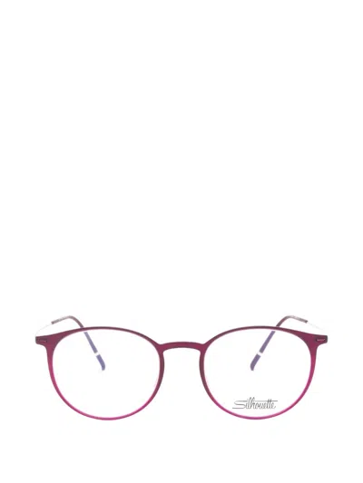 Silhouette Round-frame Glasses In Purple