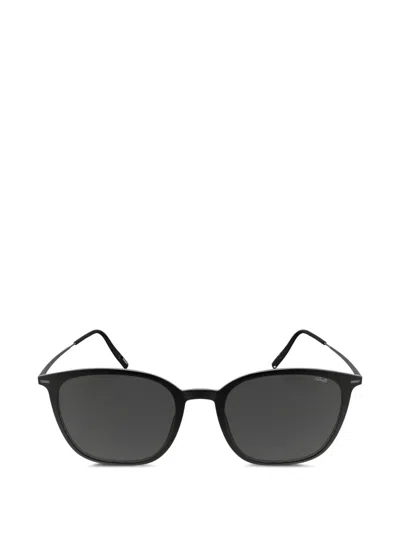 Silhouette Sequoia 有色镜片方框太阳眼镜 In Black
