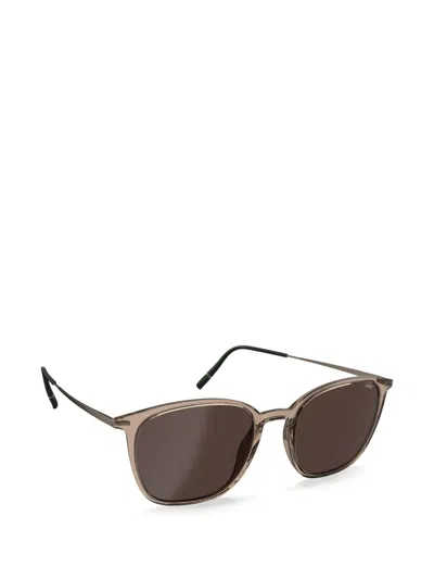 Silhouette Sequoia Square-frame Sunglasses In Brown