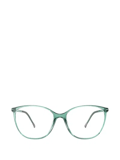 Silhouette Spx Illusion Cat-eye Frame Glasses In Green