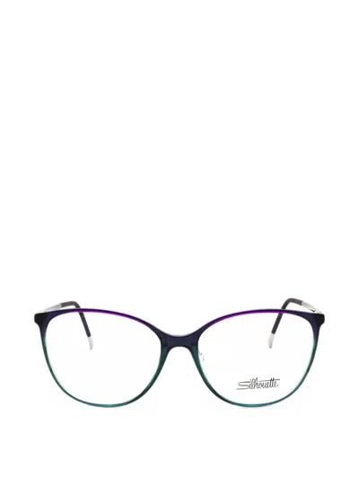 Silhouette Spx Illusion Fullrim Cat-eye Glasses In 블루