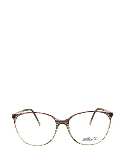 Silhouette Spx Illusion Fullrim Cat-eye Glasses In Green