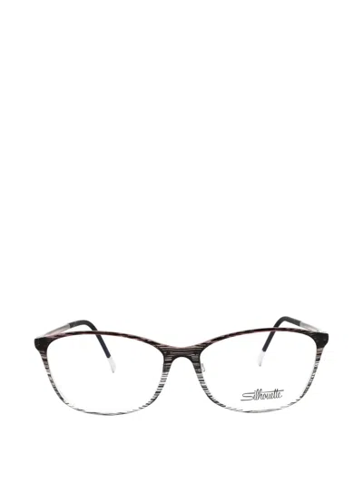 Silhouette Spx Illusion Fullrim Rectangle-frame Glasses In Brown