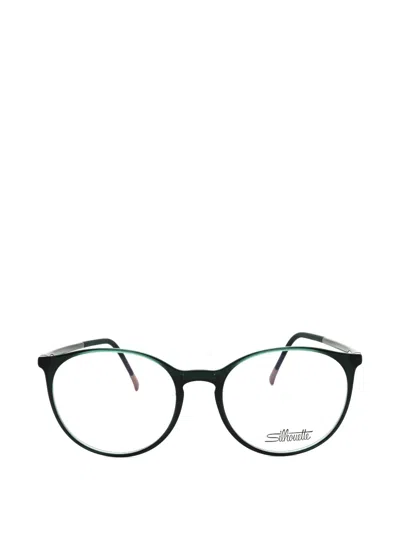 Silhouette Unisex Black Round Eyeglass Frames Spxillusionfullrim293675