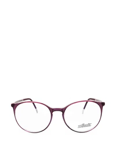 Silhouette Spx Illusion Round-frame Glasses In Purple
