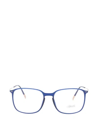 Silhouette Square-frame Glasses In Blue