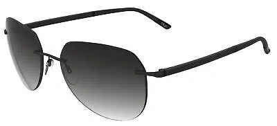 Pre-owned Silhouette Sun C-2 8709 Black/ Grey Shaded Onesizefitsall Unisex Sunglasses In Gray