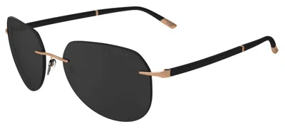 Pre-owned Silhouette Sun C-2 8709 Bronze/grey Polarized (3520) Sunglasses