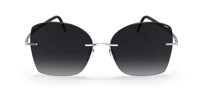 Silhouette Terranea Senza Montatura 8193/75 7000 Occhiali Da Sole Argentati Per Uomo