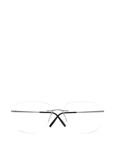 Silhouette Titan Minimal Art Cat-eye Frame Glasses In Silver