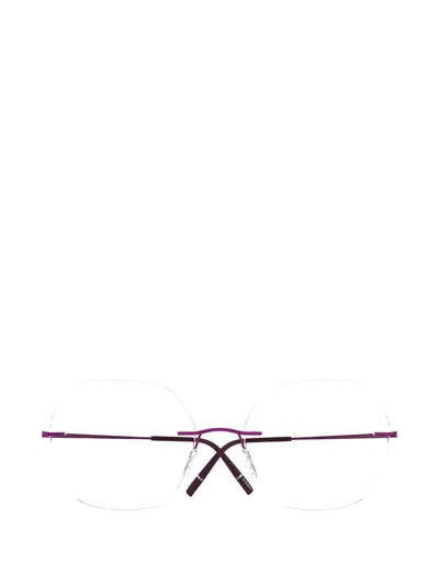 Silhouette Titan Minimal Art Geometric-frame Glasses In Purple