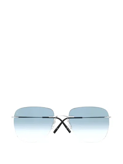 Silhouette Titan Minimal Art Square-frame Glasses In Silver