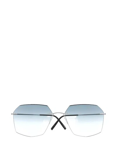 Silhouette Titan Minimal Art Stellar Geometric-frame Glasses In Silver