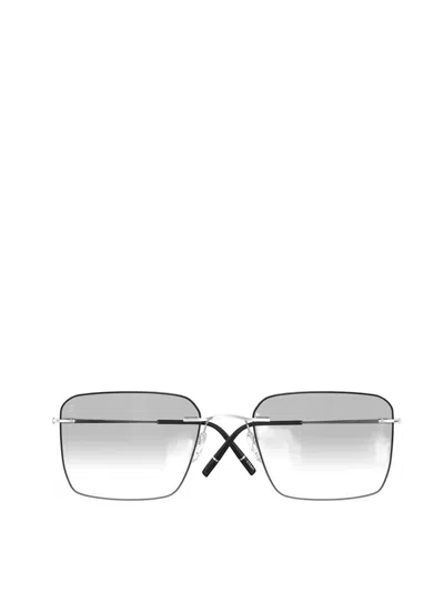Silhouette Titan Minimal Art Stellar Rectangle-frame Glasses In Silver