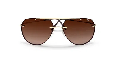 Silhouette Tma Collection Nash 8744/75 7730 Men's Sunglasses Gold Size 59