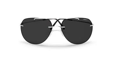 Silhouette Tma Collection Nash 8744/75 Polarized 7310 Men's Sunglasses Silver Size 59