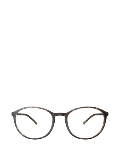 Silhouette 톨토이즈셸 이펙트 라운드 프레임 안경