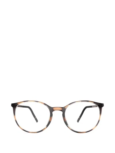 Silhouette Tortoiseshell-effect Round-frame Glasses In Brown