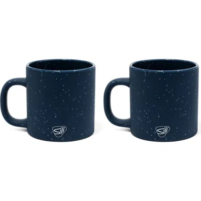 Silipint 2 Pack 16oz Silicone Coffee Mug, Speckled Blue