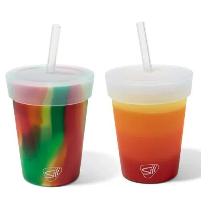 Silipint Kids Straw Tumblers 8oz 2 Pack In Multicolored