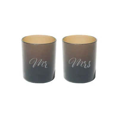 Silipint Silicone 12 oz Mr & Mrs Rocks Glass Set In Multi