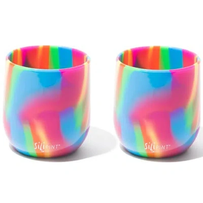 Silipint Silicone 12oz Stemless Wine Glasses 2 Pack Hippie Hops
