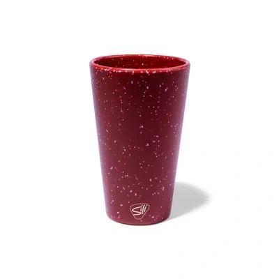 Silipint Silicone 16 oz Speckled Pint Glass In Red