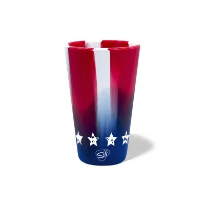 Silipint Silicone 16 oz Stars And Stripes Pint Glass In Red