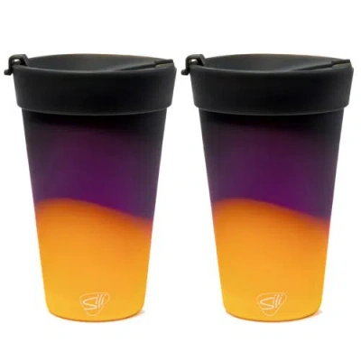 Silipint Silicone 16oz Coffee Tumblers, 2 Pack, Sun Storm