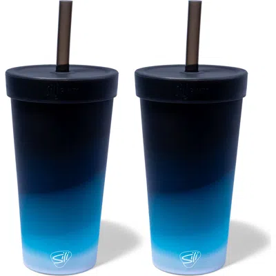 Silipint Silicone 22oz Straw Tumblers 2 Pack Moon Beam Unbreakable Cup