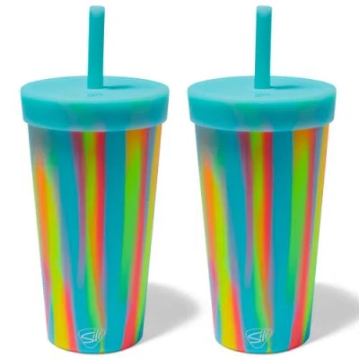 Silipint Silicone 22oz Straw Tumblers 2 Pack Sugar Rush Unbreakable Cup