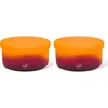 Silipint Silicone 30oz Lidded Bowls 2 Pack Sun Storm