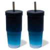 Silipint Silicone 32oz Straw Tumblers 2 Pack Moon Beam Unbreakable Cup