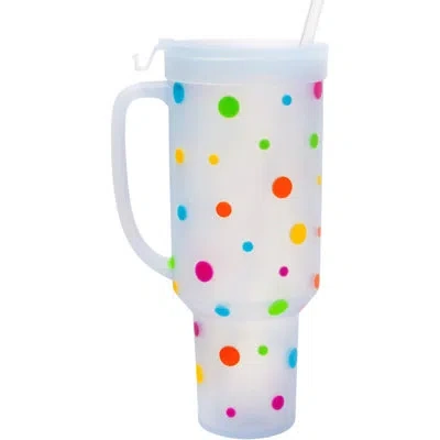 Silipint Silicone 64 oz Polka Dot Wtfumbler (handled Straw Tumbler) In Multi