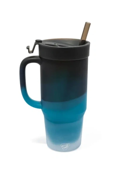 Silipint Silicone Humbler Tumbler With Flip Lid And Straw In Moon Beam