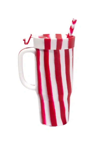 Silipint Silicone Humbler Tumbler With Flip Lid And Straw In Peppermint