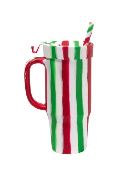 Silipint Silicone Humbler Tumbler With Flip Lid And Straw In Poinsettia