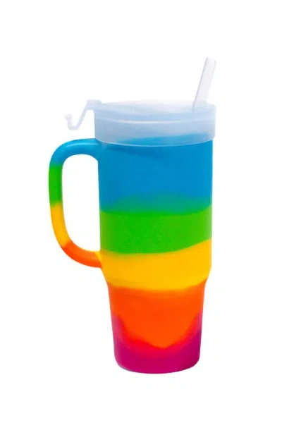 Silipint Silicone Humbler Tumbler With Flip Lid And Straw In Prism