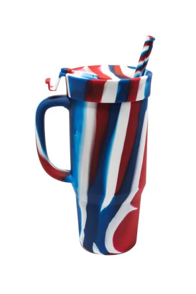 Silipint Silicone Humbler Tumbler With Flip Lid And Straw In The Patriot